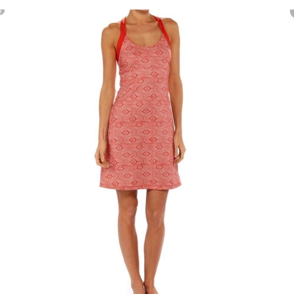 Patagonia Women’s Orange Red Geometric Morning Glory Dress Size Large